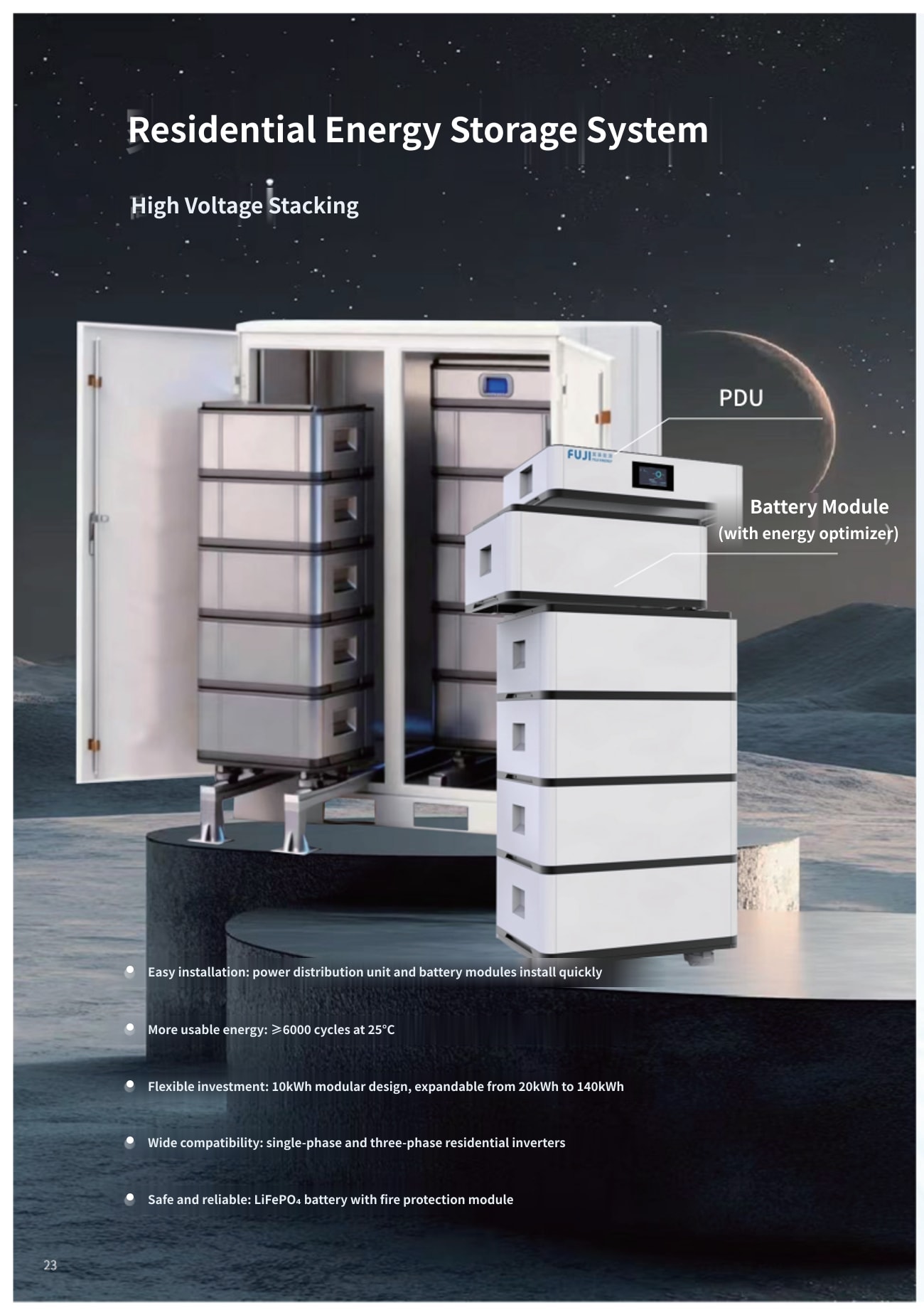 20kWh – 140kWh High Voltage Stacking Residential Energy Storage System